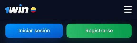 Botón de registro en la 1win